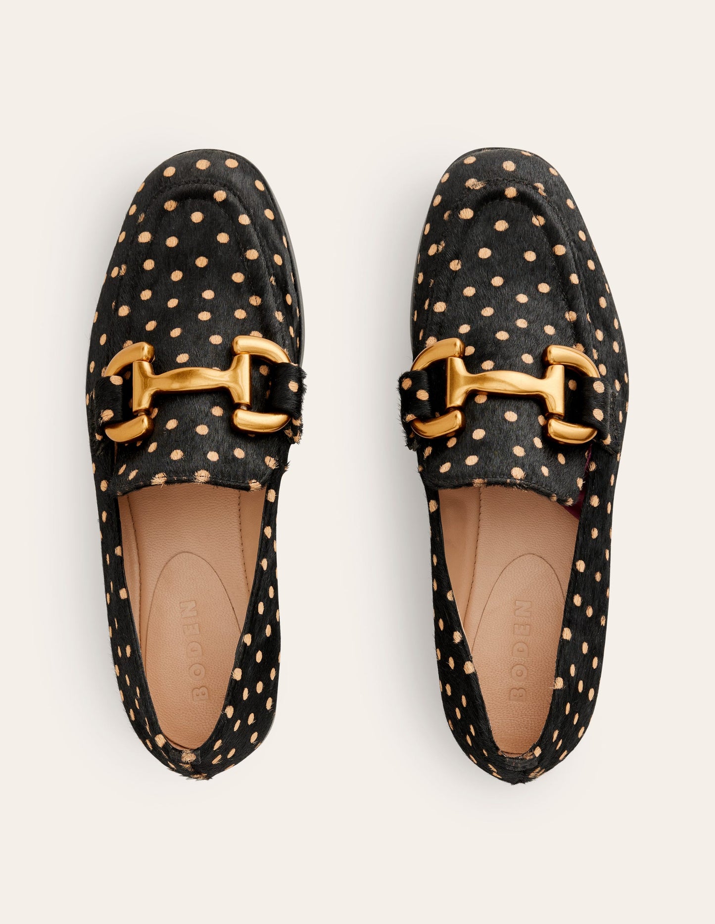 Iris Snaffle Loafers-Black and Camel Spot