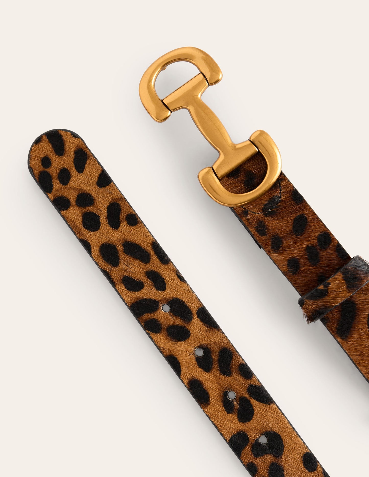 Iris Snaffle-Trim Leather Belt-Leopard