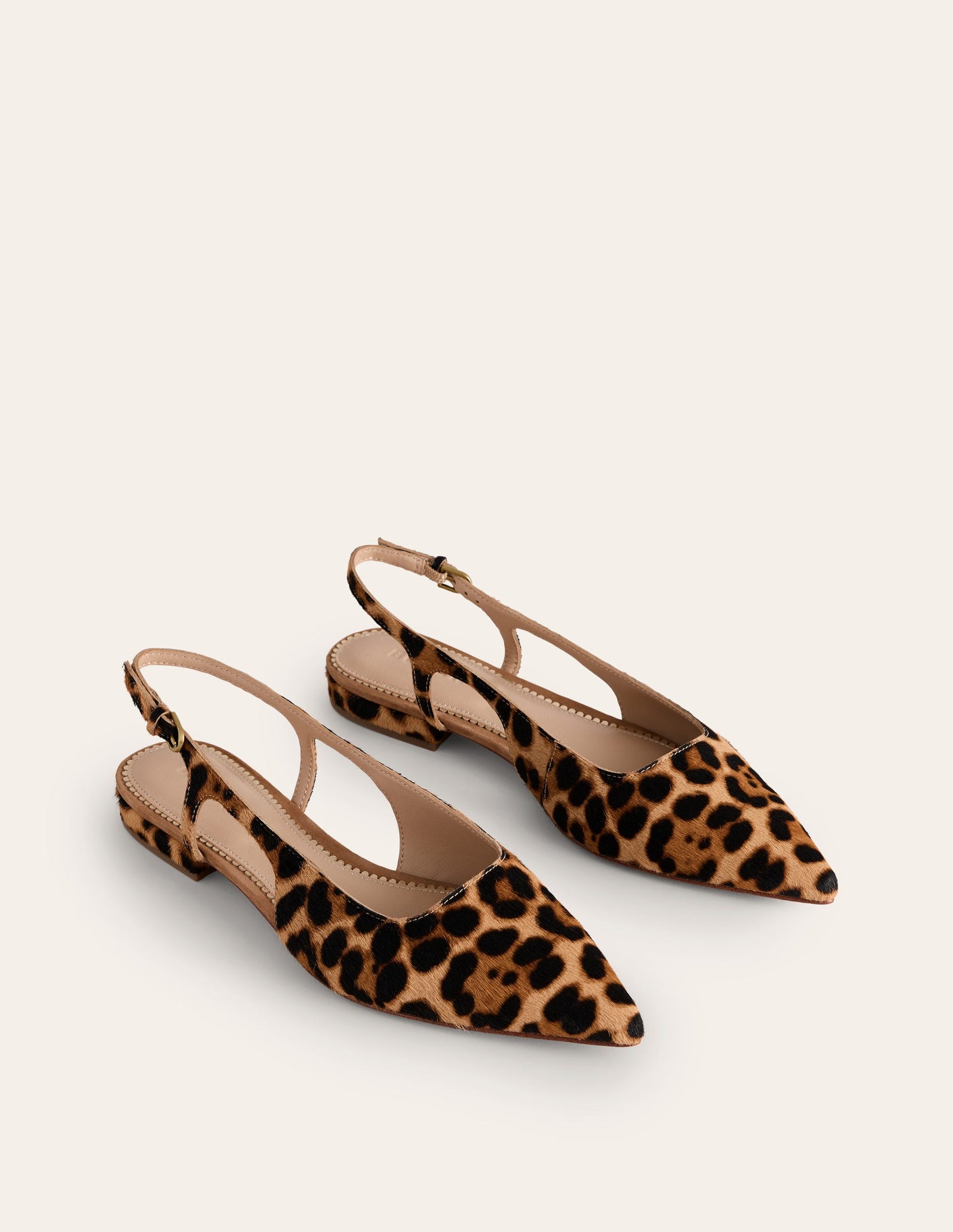 Cut Out Sling Back Flats-Leopard