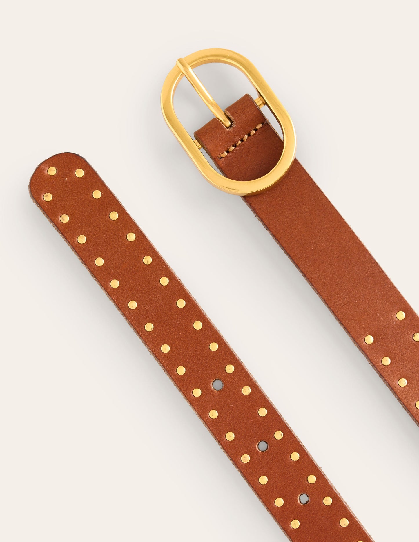 Studded Classic Belt-Tan