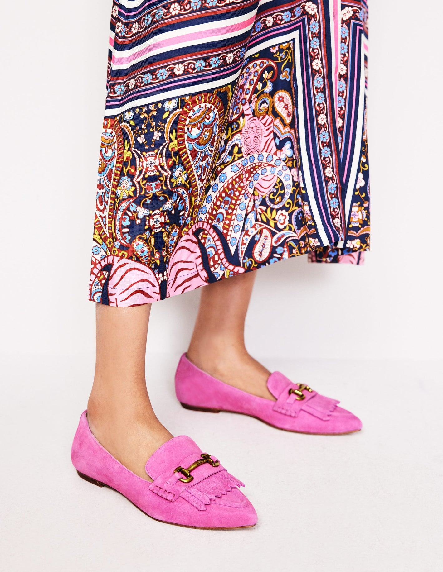 Iris Ghillie Loafers-Tickled Pink Suede