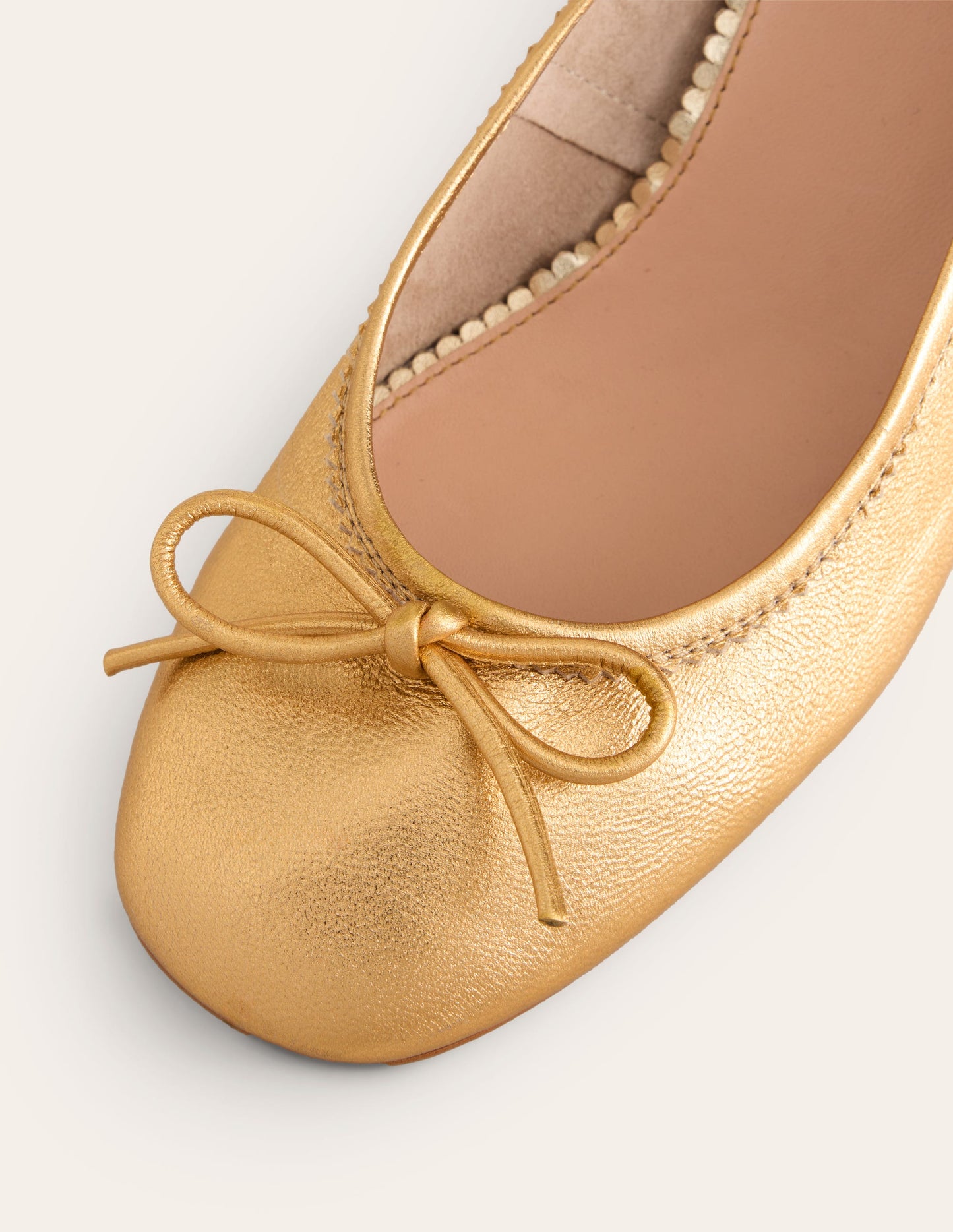 Block Heel Ballet Pumps-Gold Metallic