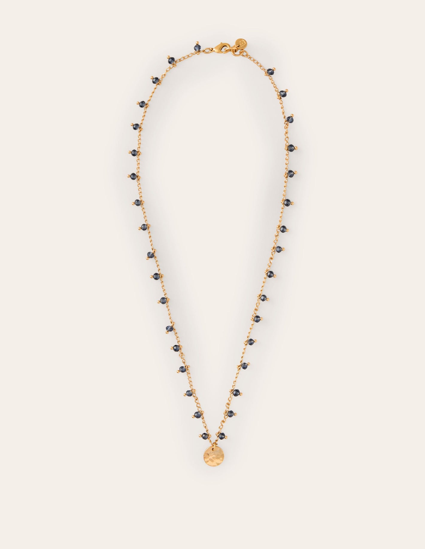 Delicate Bead Necklace-Navy