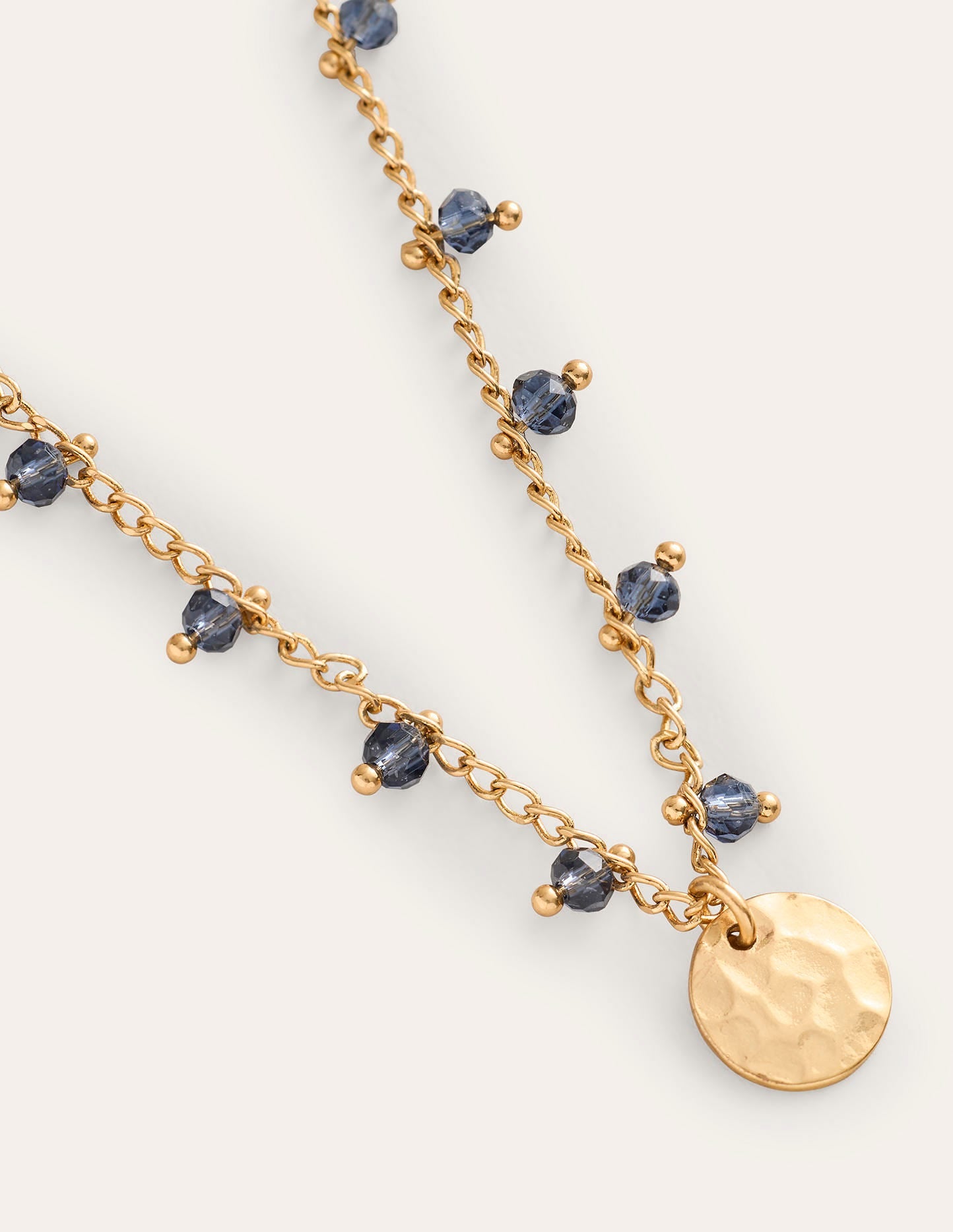 Delicate Bead Necklace-Navy