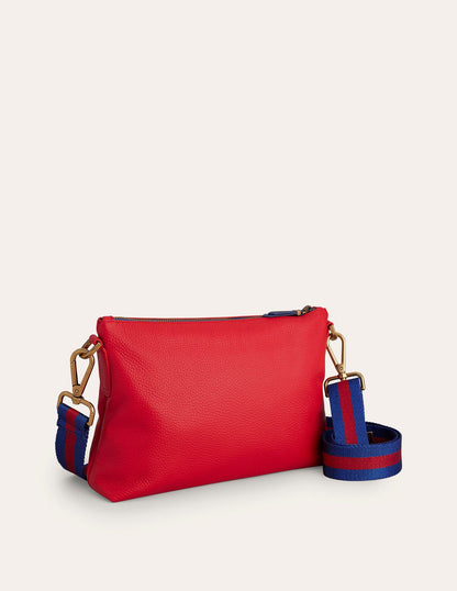 Leather Cross-body Bag-Red