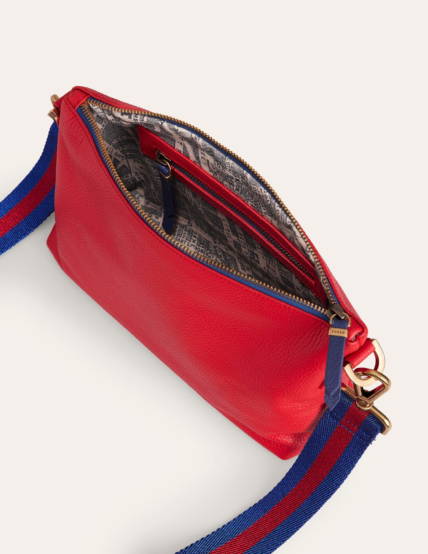 Leather Cross-body Bag-Red