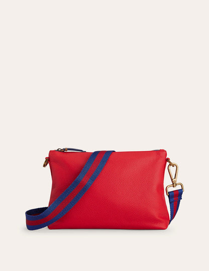 Leather Cross-body Bag-Red