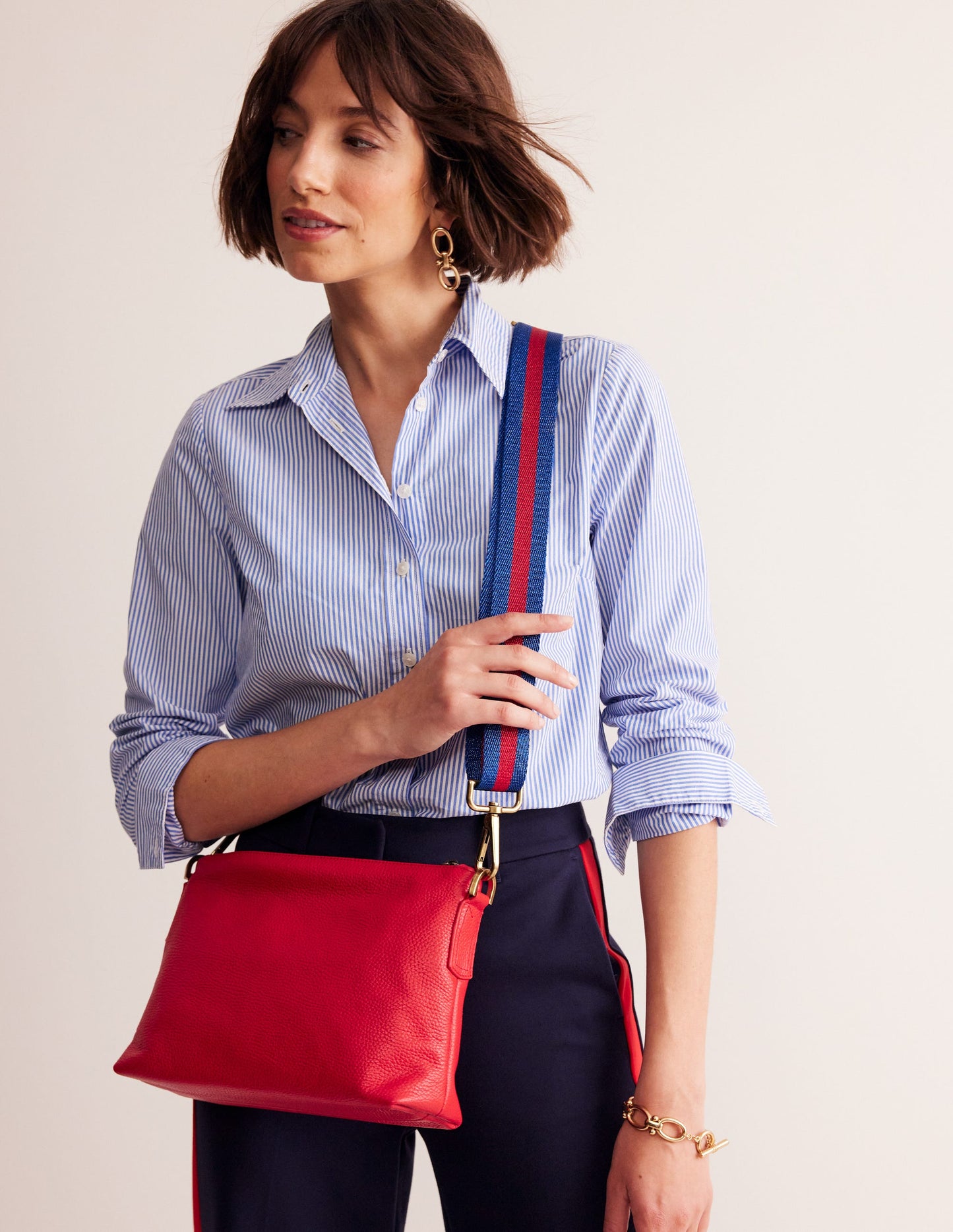 Leather Cross-body Bag-Red