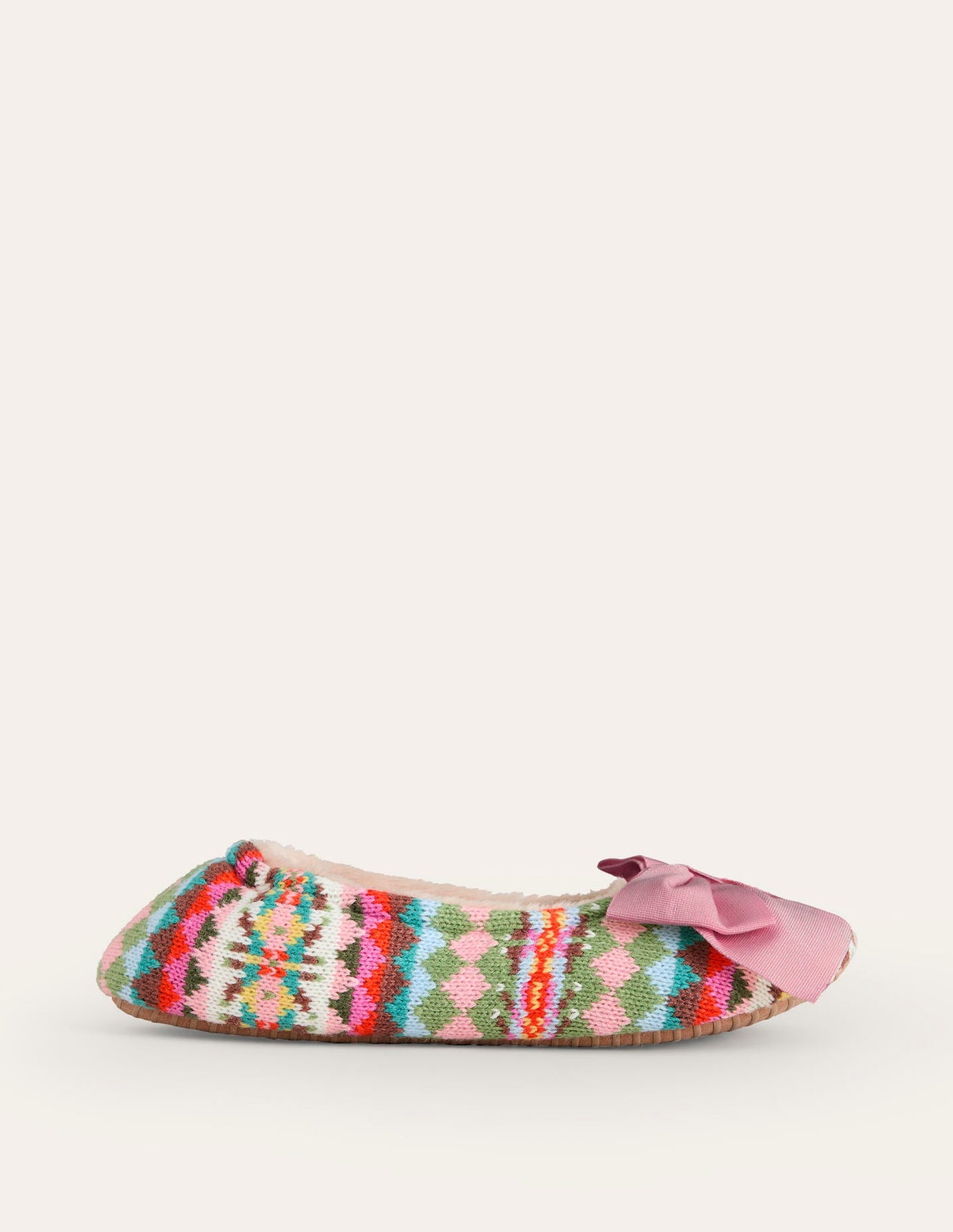 Bow Slippers-FairIsle