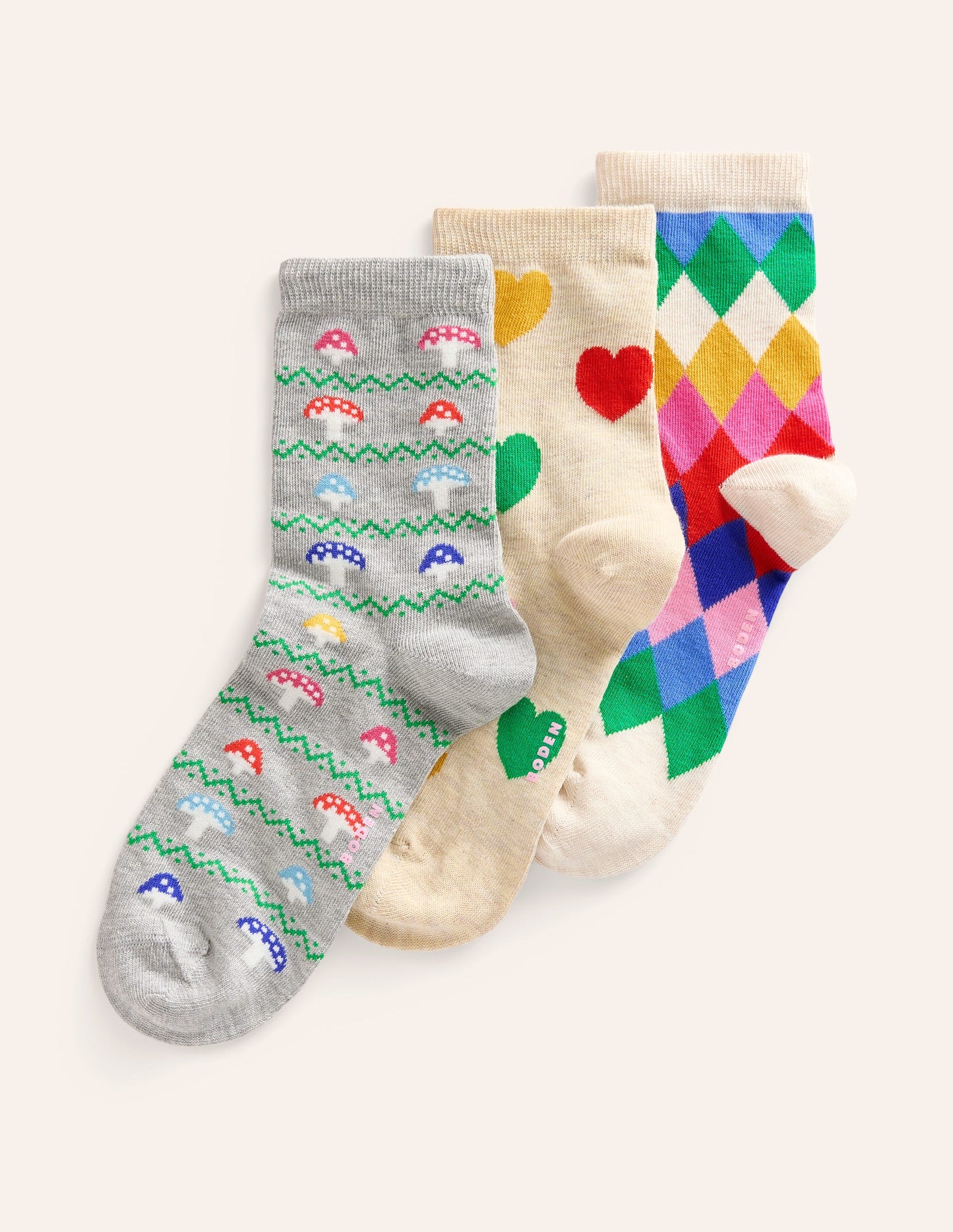 3 Pack Novelty Socks-Rainbow Novelty