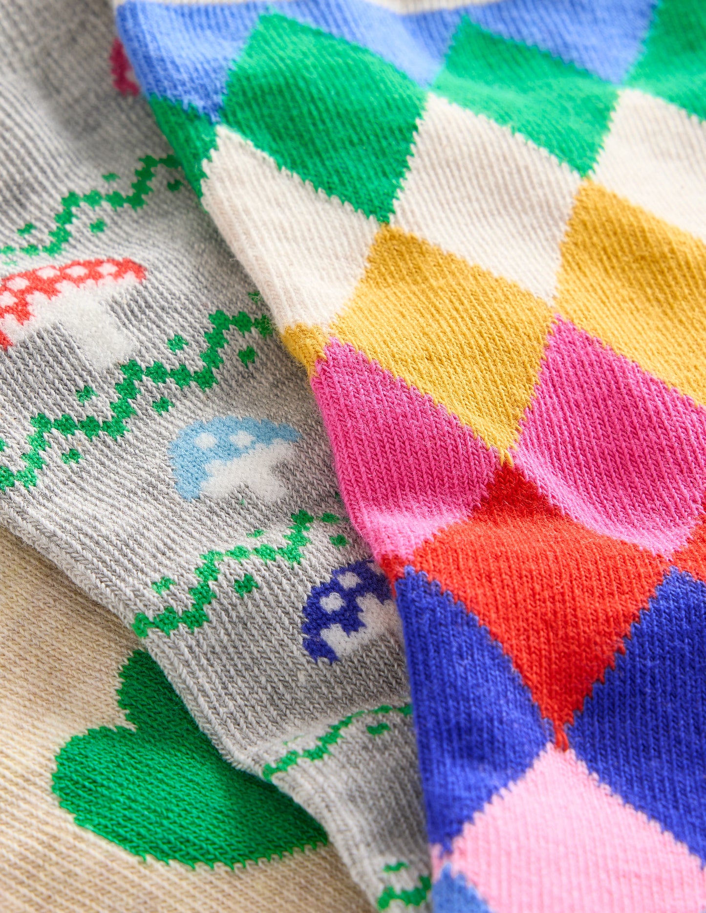 3 Pack Novelty Socks-Rainbow Novelty