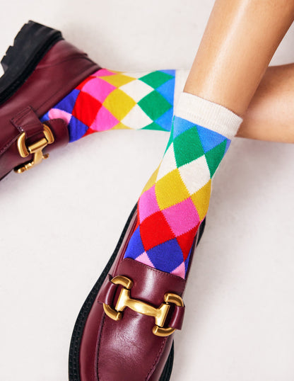 3 Pack Novelty Socks-Rainbow Novelty