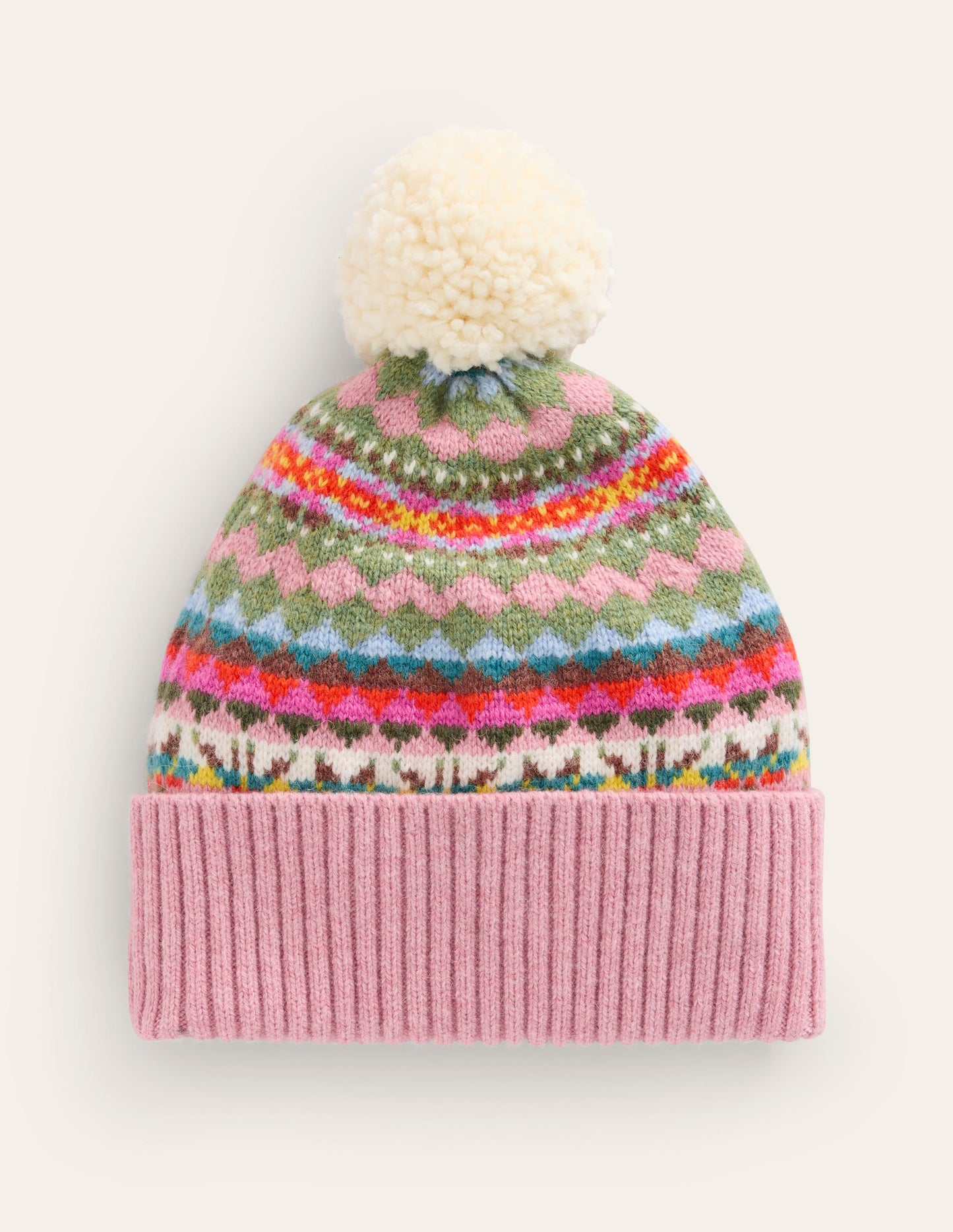 Fair Isle Hat-Pink