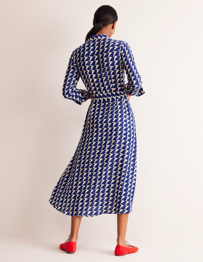 Kate Midi Shirt Dress-Mazarine Blue, Birdie