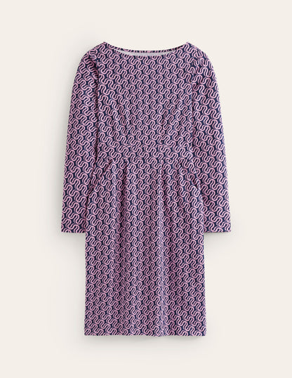 Florrie Long Sleeve Dress-Soft Lavender, Ribbon Wave