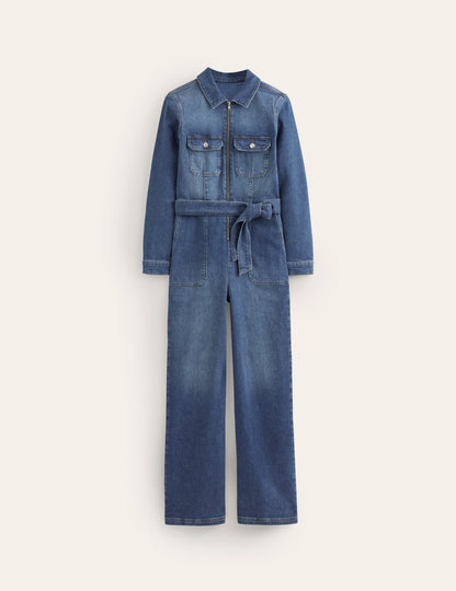 Denim Utility Jumpsuit-Mid Vintage