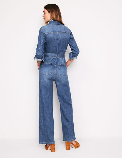 Denim Utility Jumpsuit-Mid Vintage