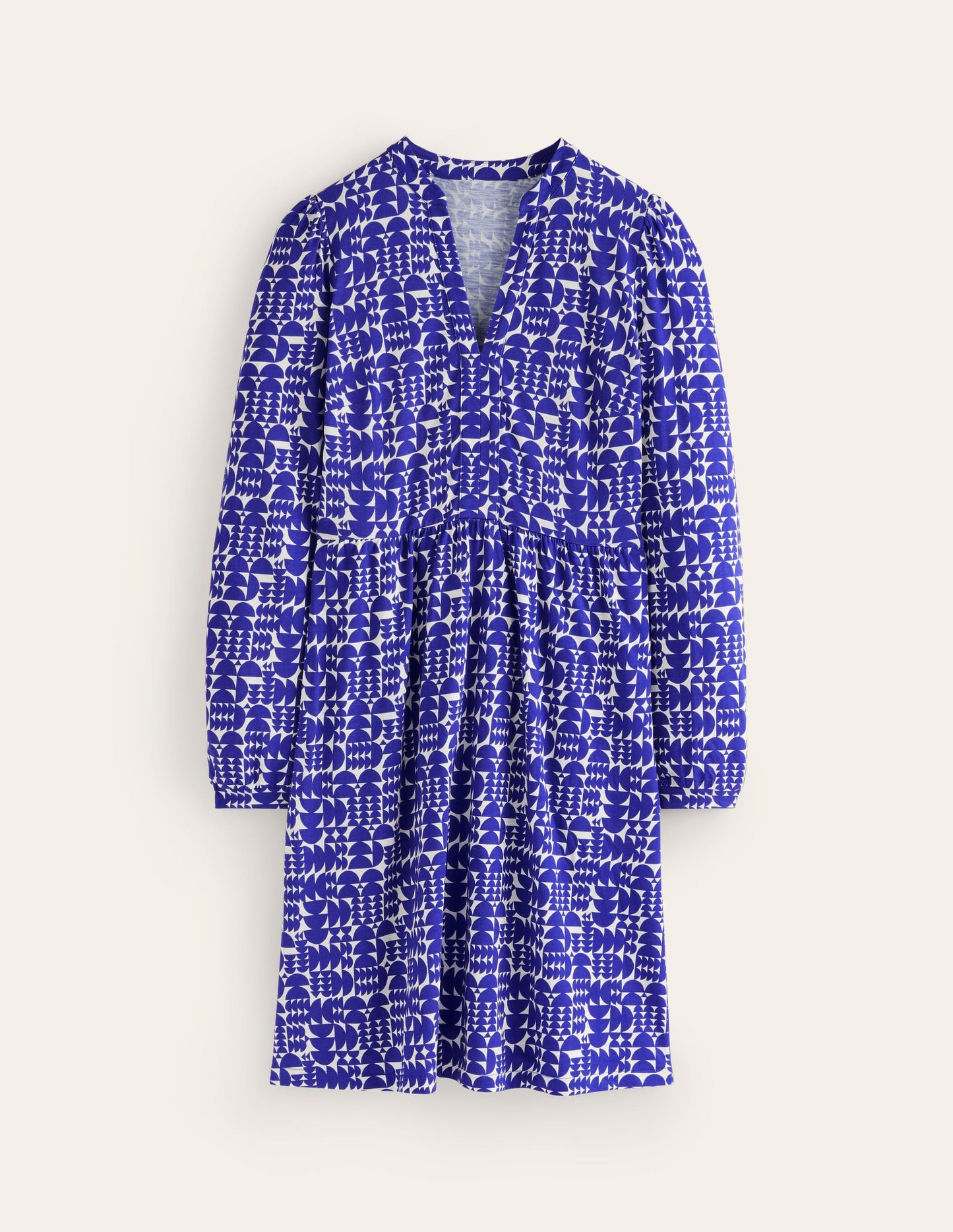 Naomi Relaxed Jersey Dress-Sapphire Blue, Geometric Pop