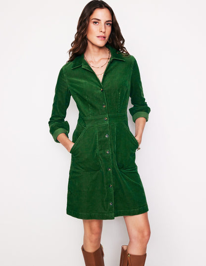 Flora Cord Shirt Dress-Eden