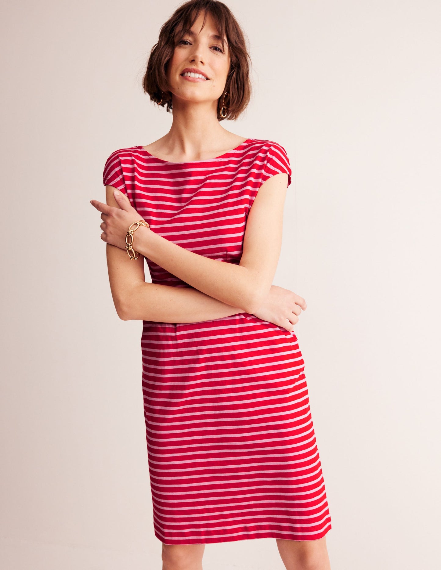 Florrie Jersey Dress-Rouge, Lilac Stripe