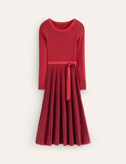 Lola Knitted Midi Dress-Rouge, Cherry Plated