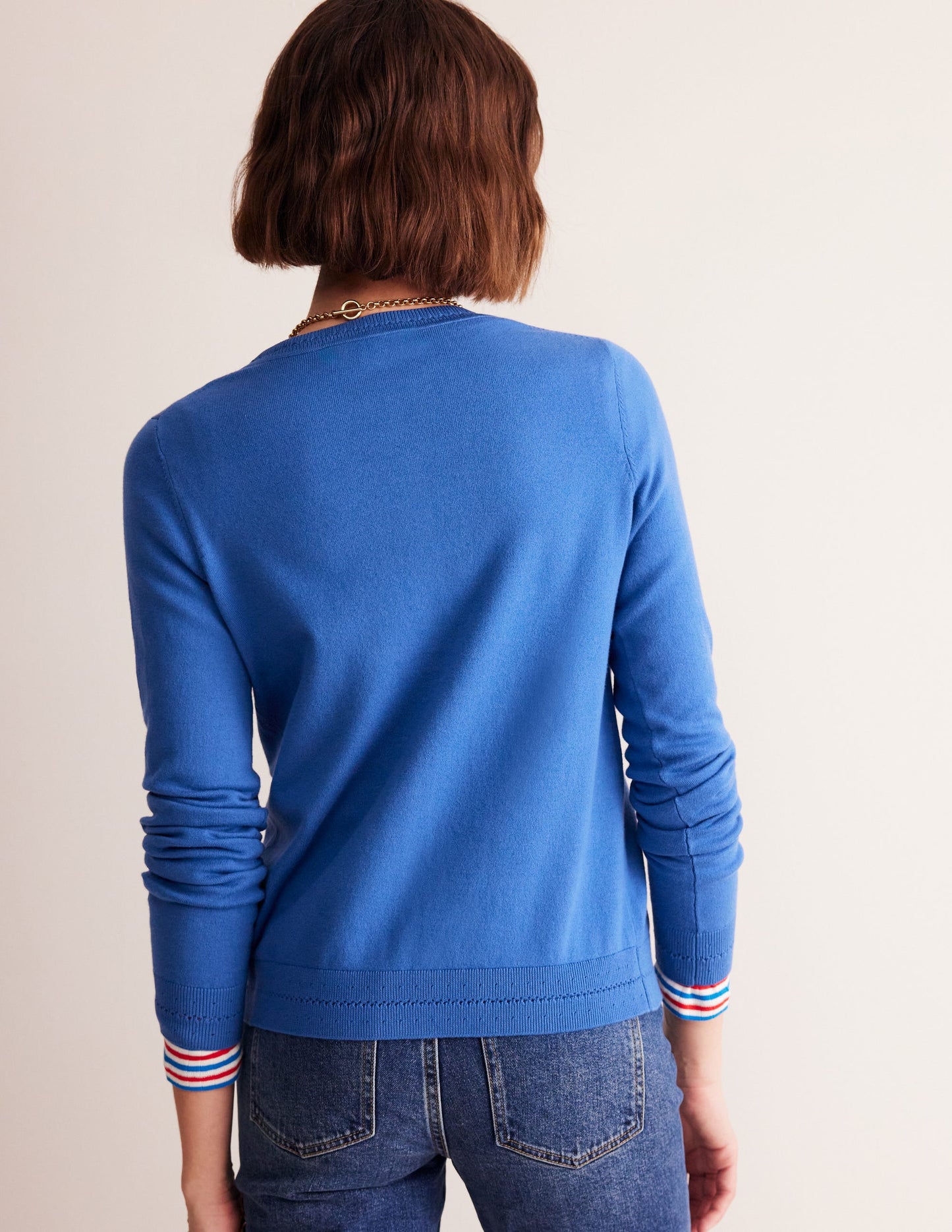 Catriona Cotton Cardigan-Blue Jay