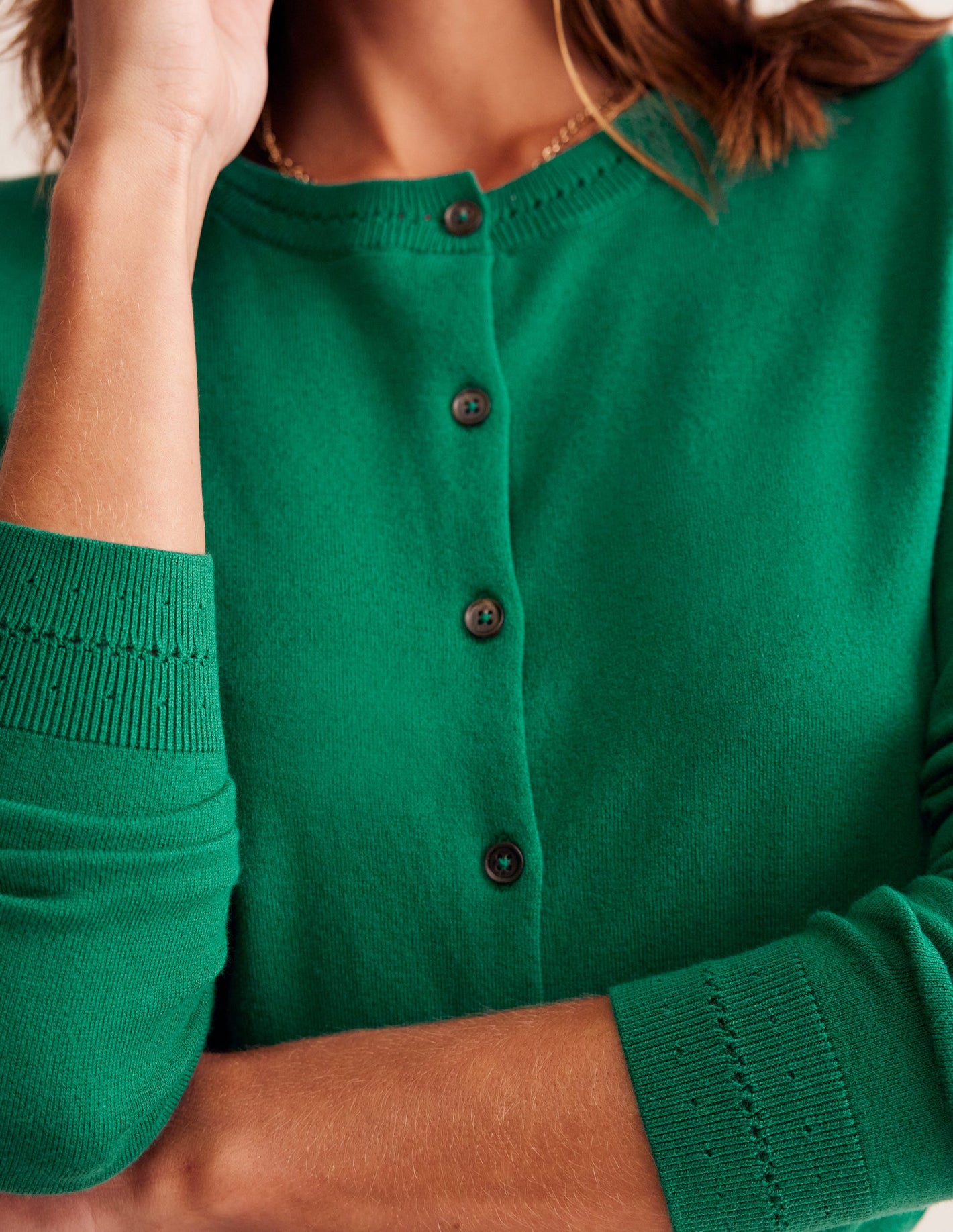 Catriona Cotton Cardigan-Malachite Green