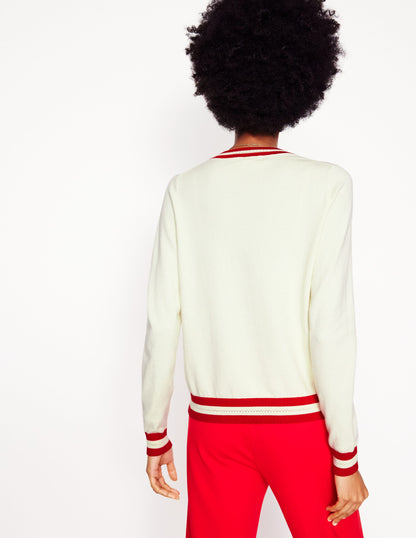 Catriona Cotton Crew Sweater-Warm Ivory