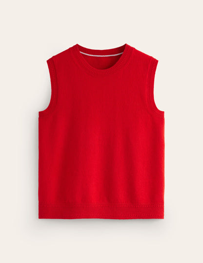 Eva Cashmere Vest-Rouge Red