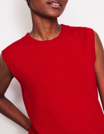 Eva Cashmere Vest-Rouge Red