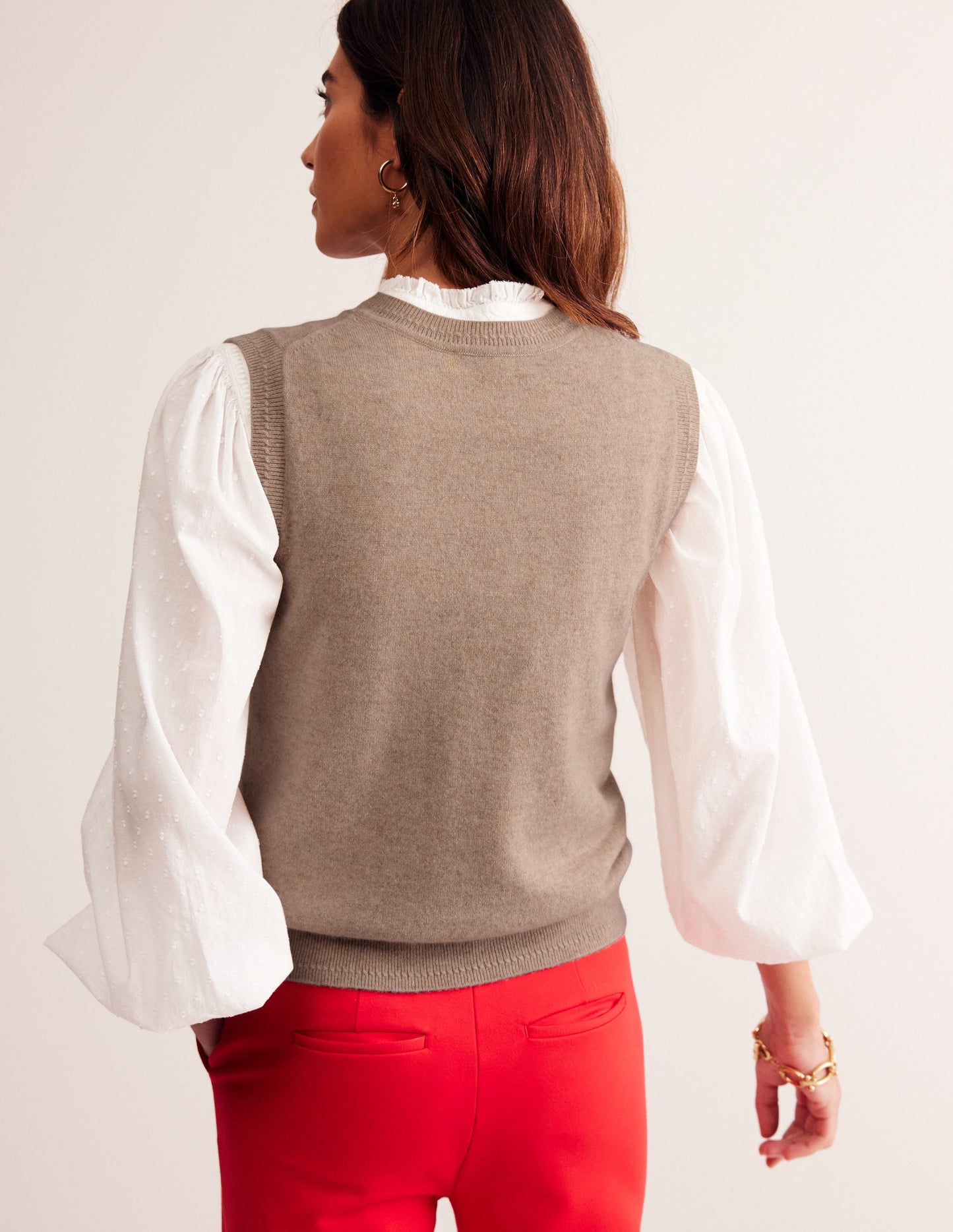 Eva Cashmere Vest-Chinchilla Melange