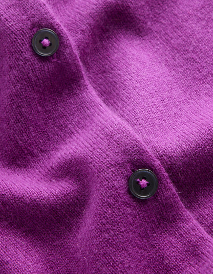 Eva Cashmere Crew Cardigan-Regal Purple