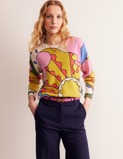 Lydia Cashmere Jumper-Multi, Sunshine