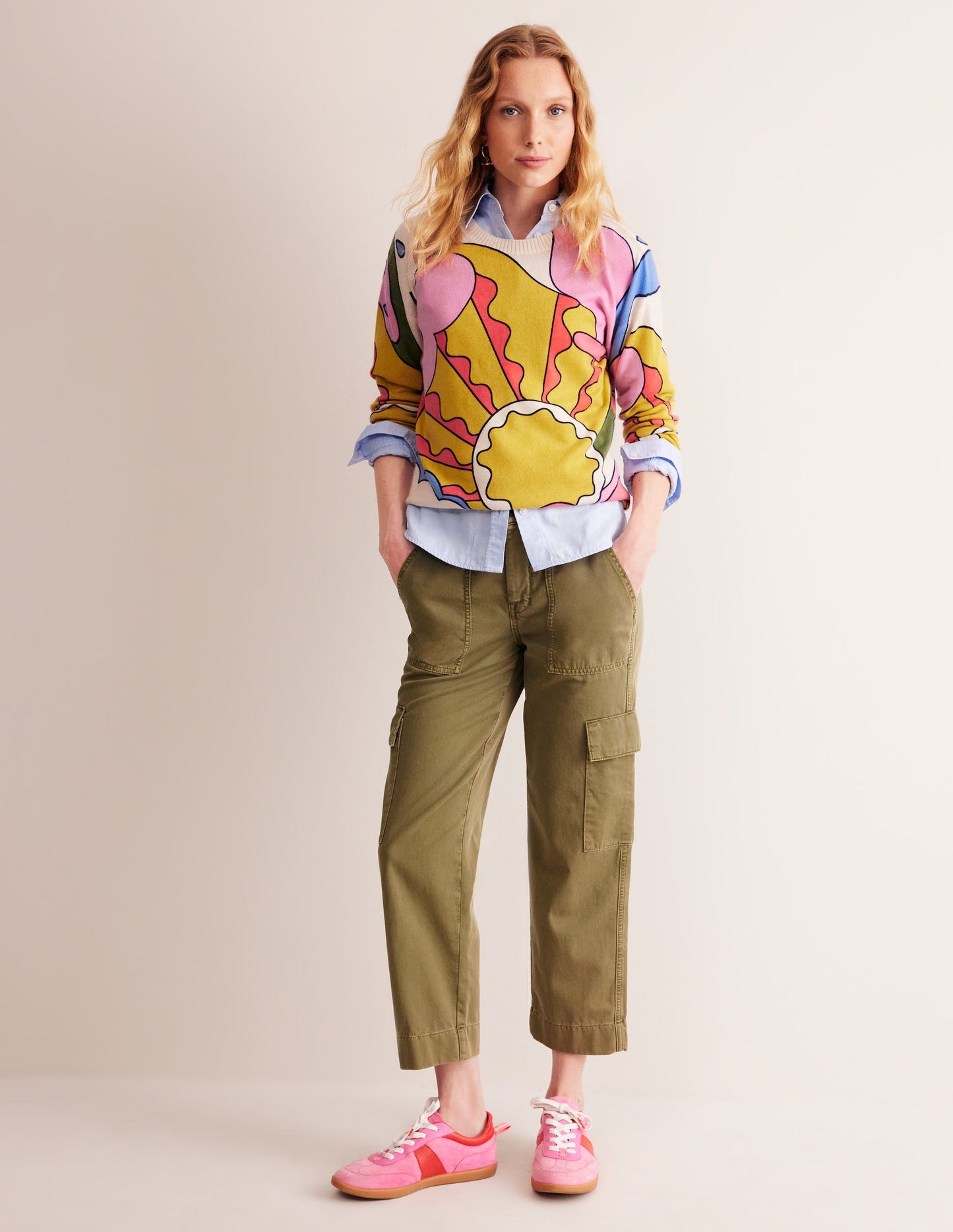 Lydia Cashmere Jumper-Multi, Sunshine