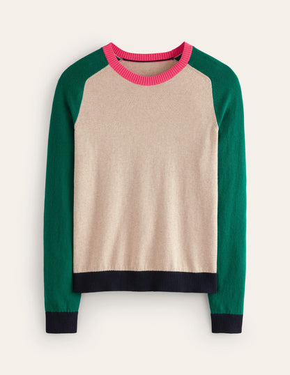 Meg Saddle Sleeve Sweater-Chinchilla, Colourblock