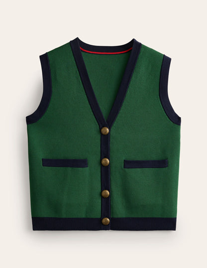 Holly Knitted Waistcoat-Eden Green