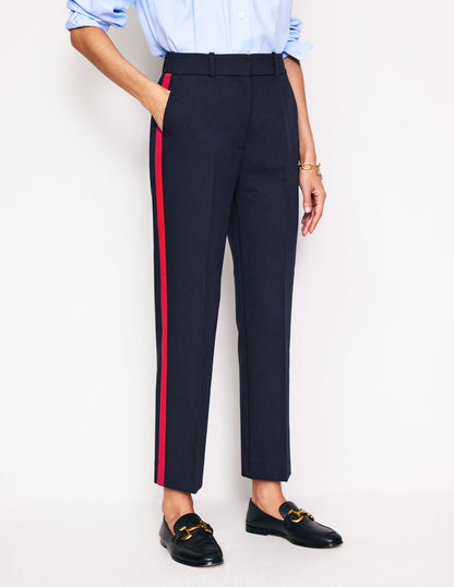 Kew Side Stripe Pants-Navy, Red Stripe