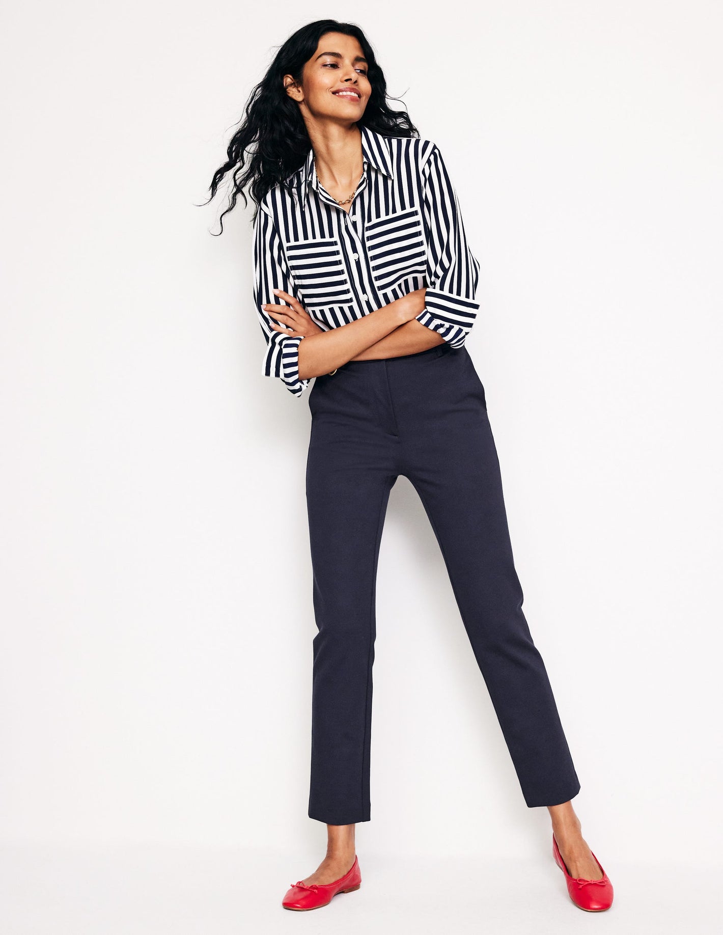 Highgate Ponte Pants-Navy