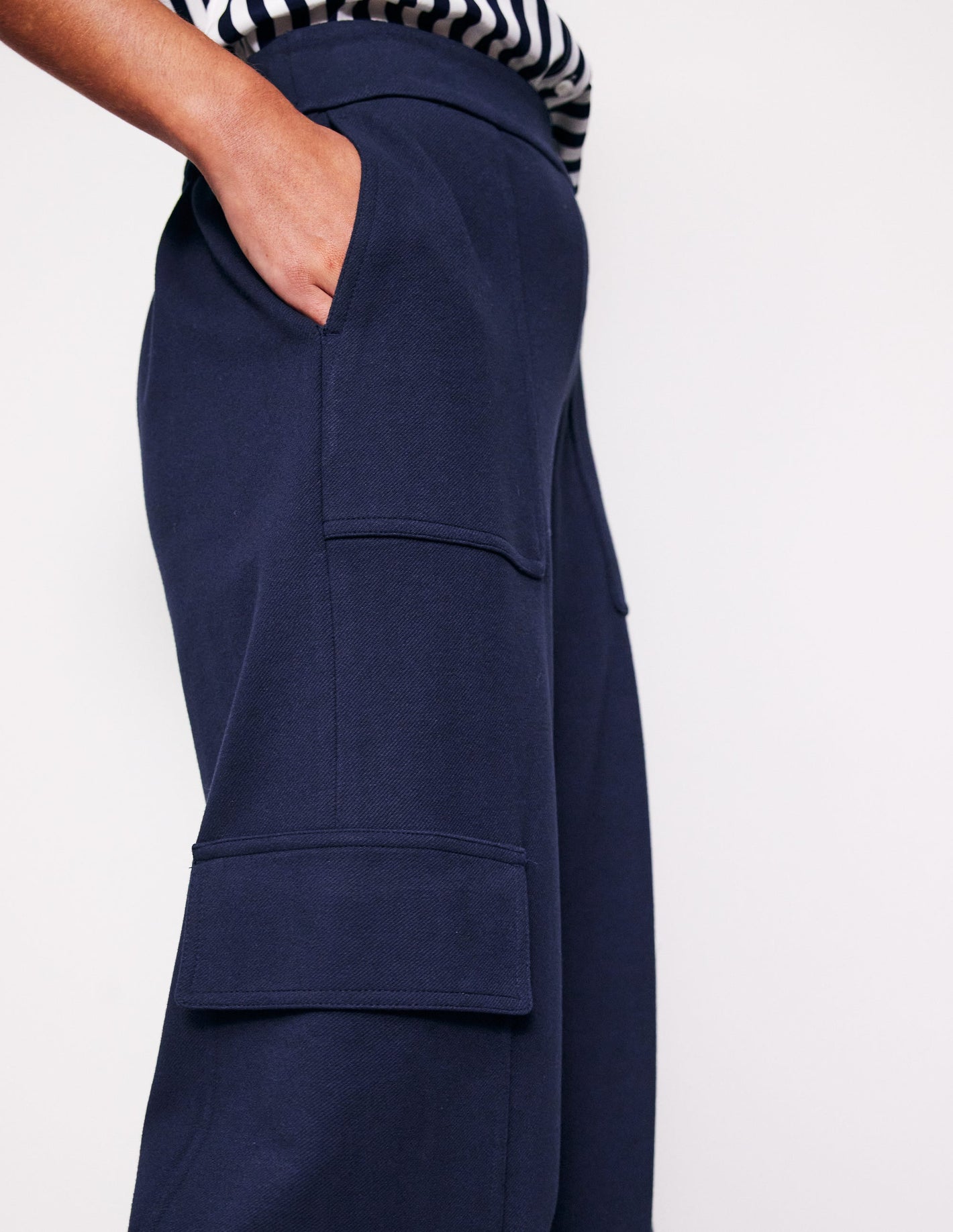 Ponte Twill Pull-on Pants-Navy