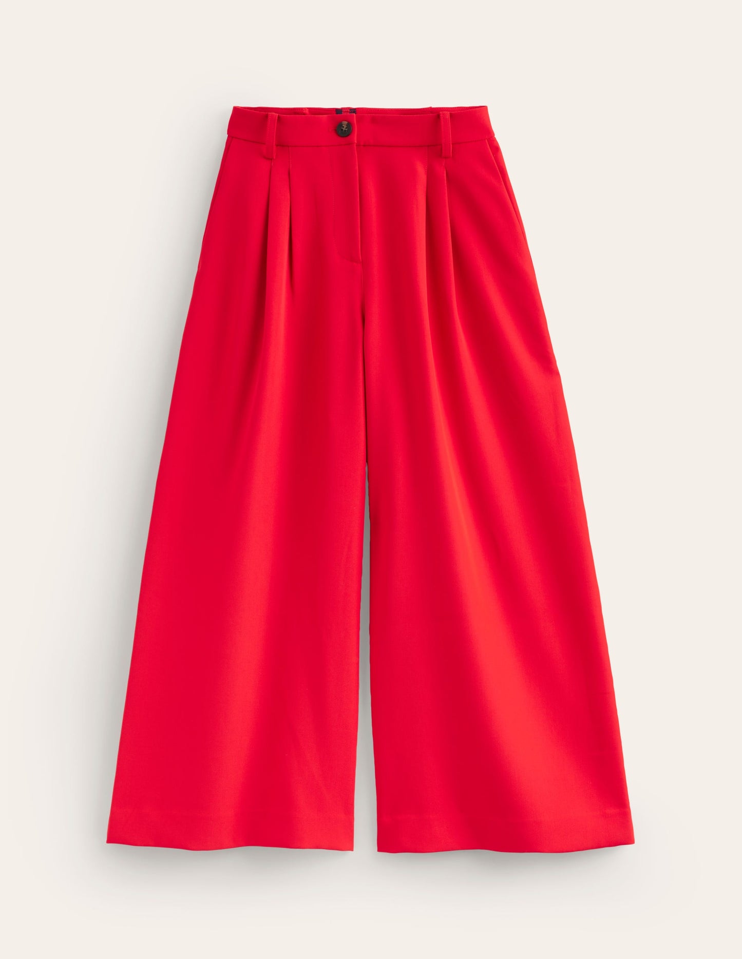 Tailored Cropped Pants-Red