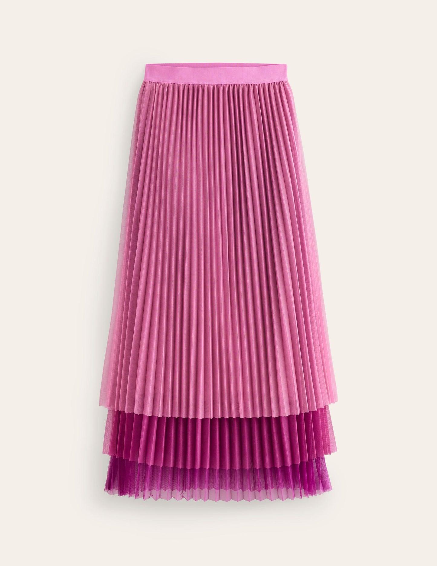 Tulle Tiered Maxi Skirt-Pink