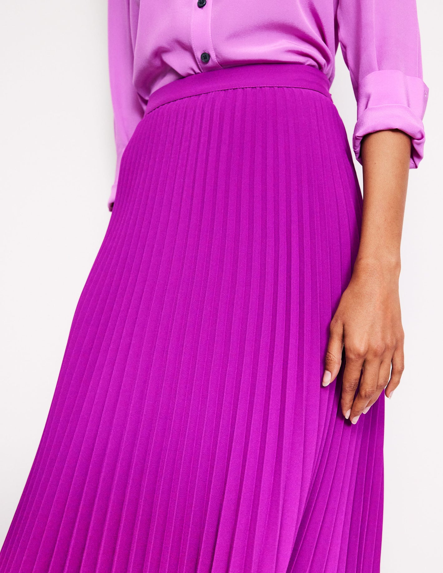 Camilla Pleated Midi Skirt-Regal Purple