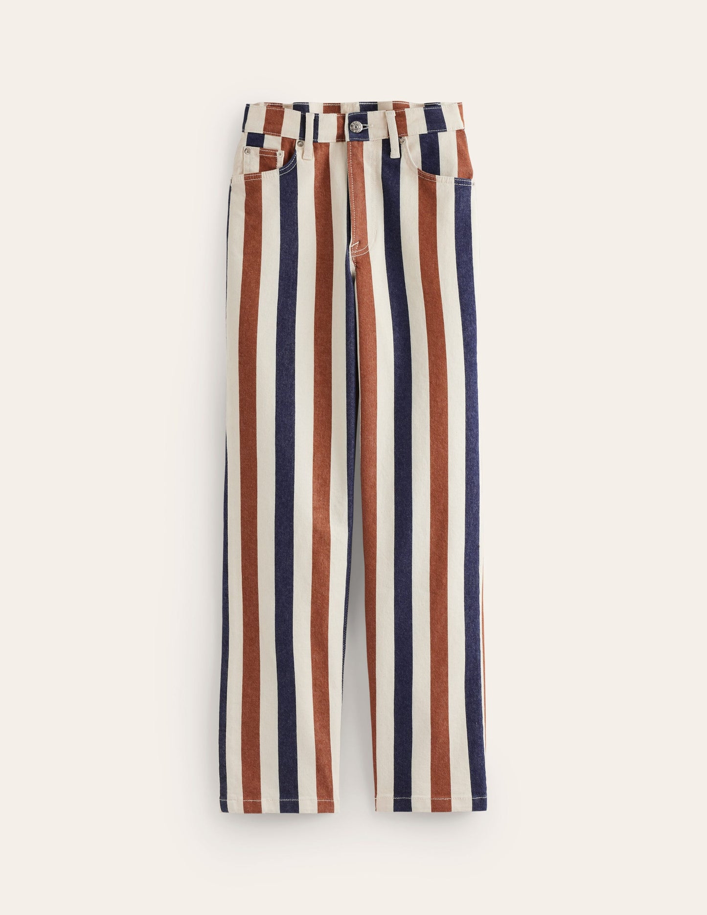 Striped Jeans-Tan Stripe