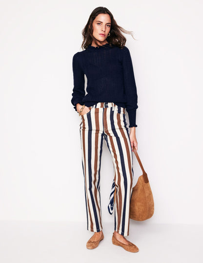 Striped Jeans-Tan Stripe