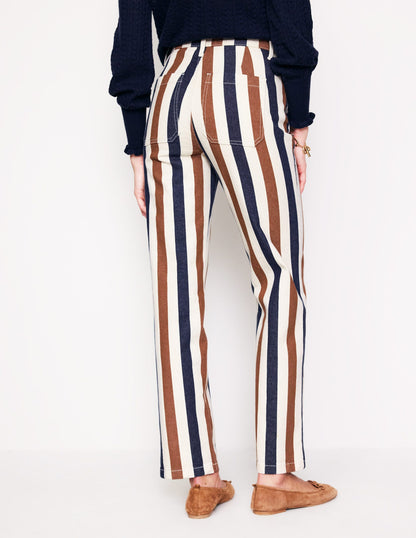 Striped Jeans-Tan Stripe