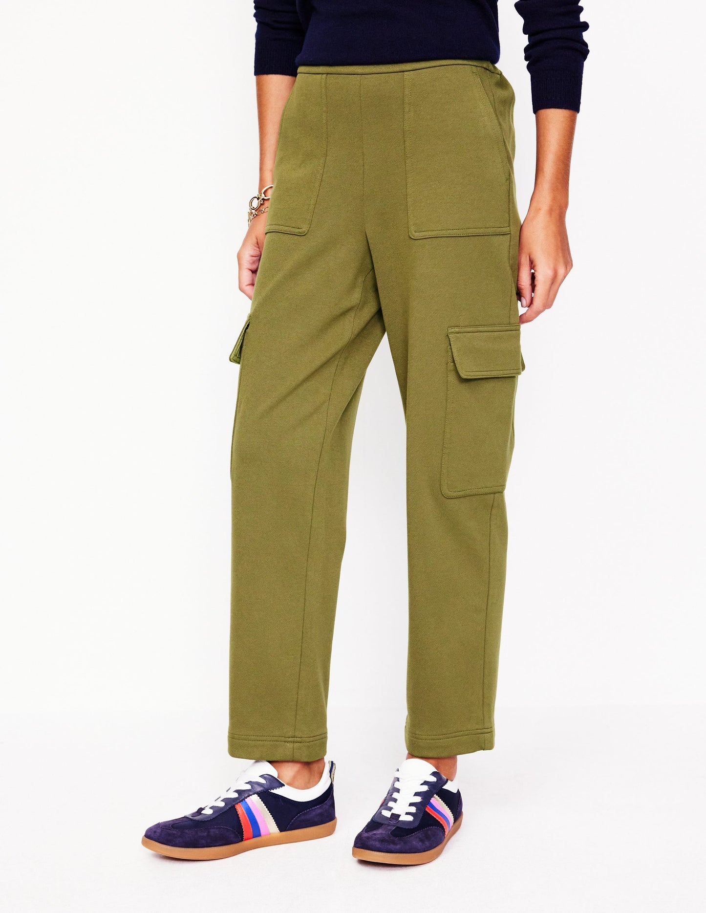 Ponte Twill Tapered Pants-Oregano