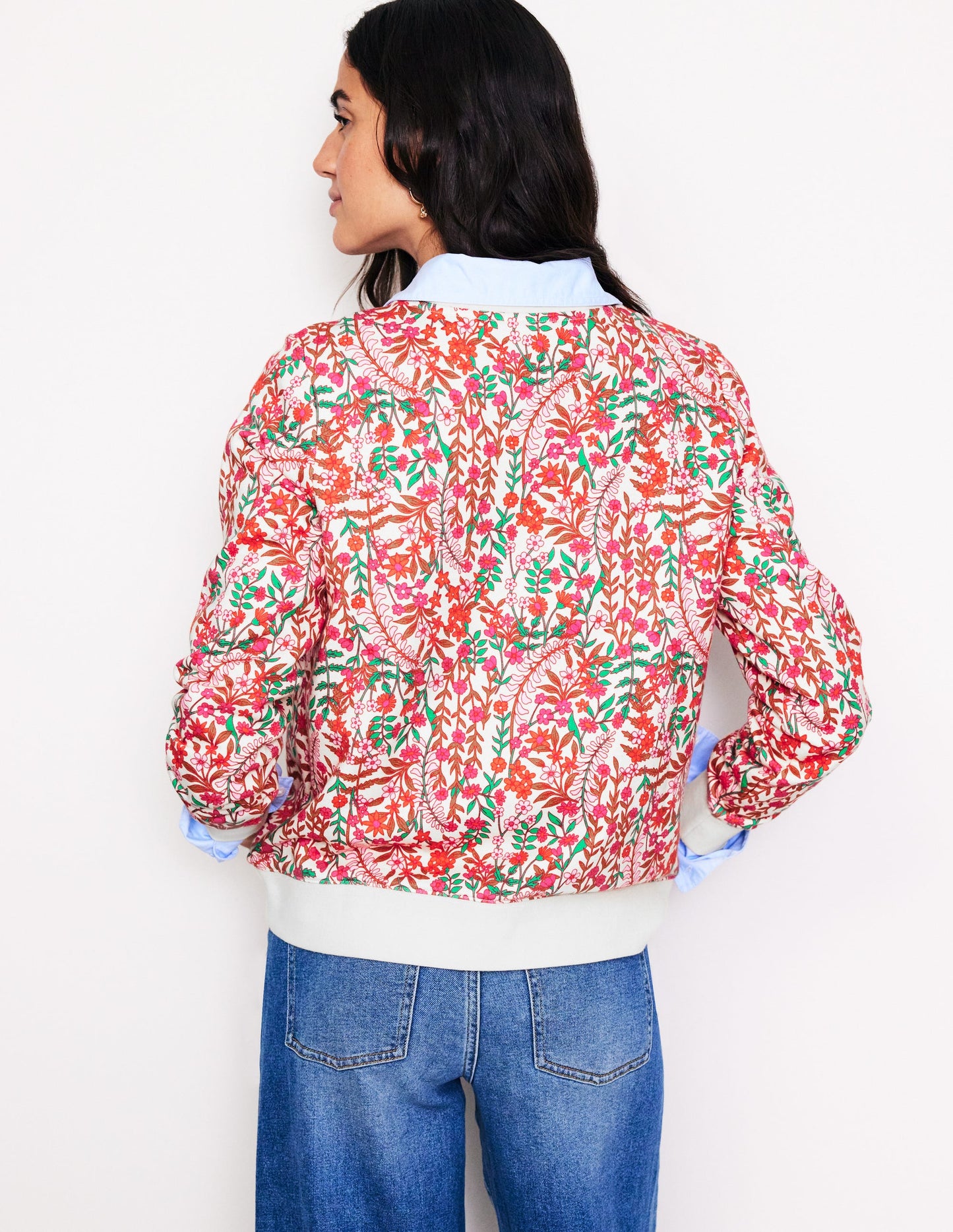 Hannah Printed Sweatshirt-Multi, Foliage Bud