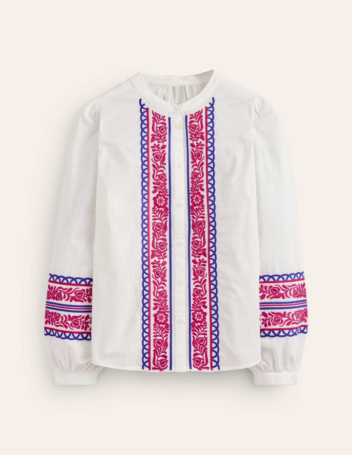 Embroidery Interest Top-White Embroidery