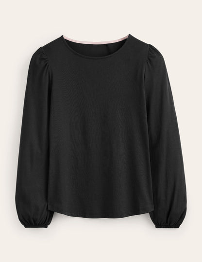 Supersoft Long Sleeve Top-Black