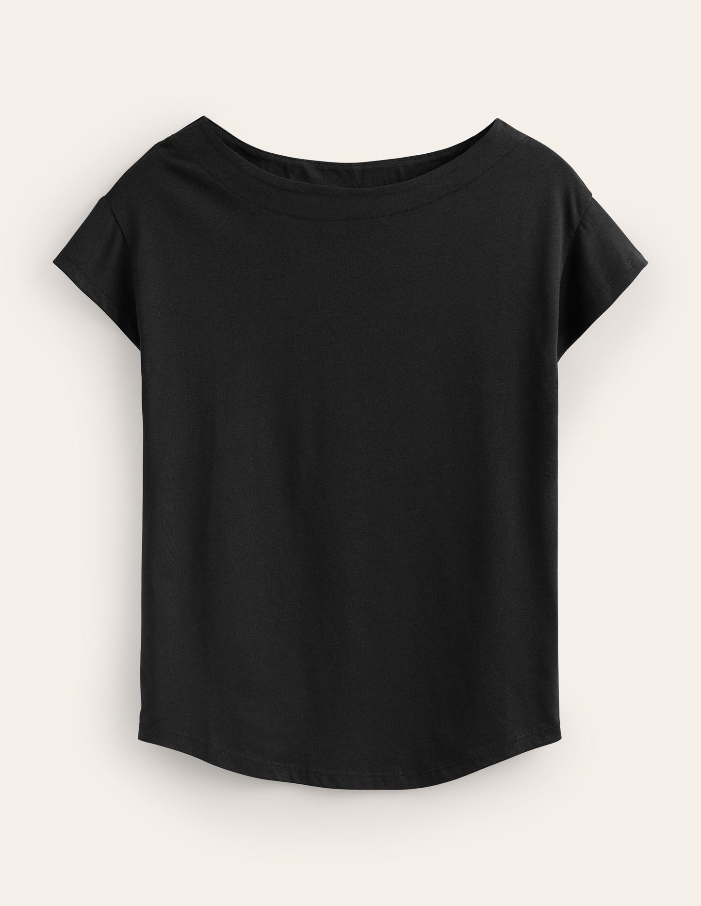 Supersoft Boat Neck T-Shirt-Black